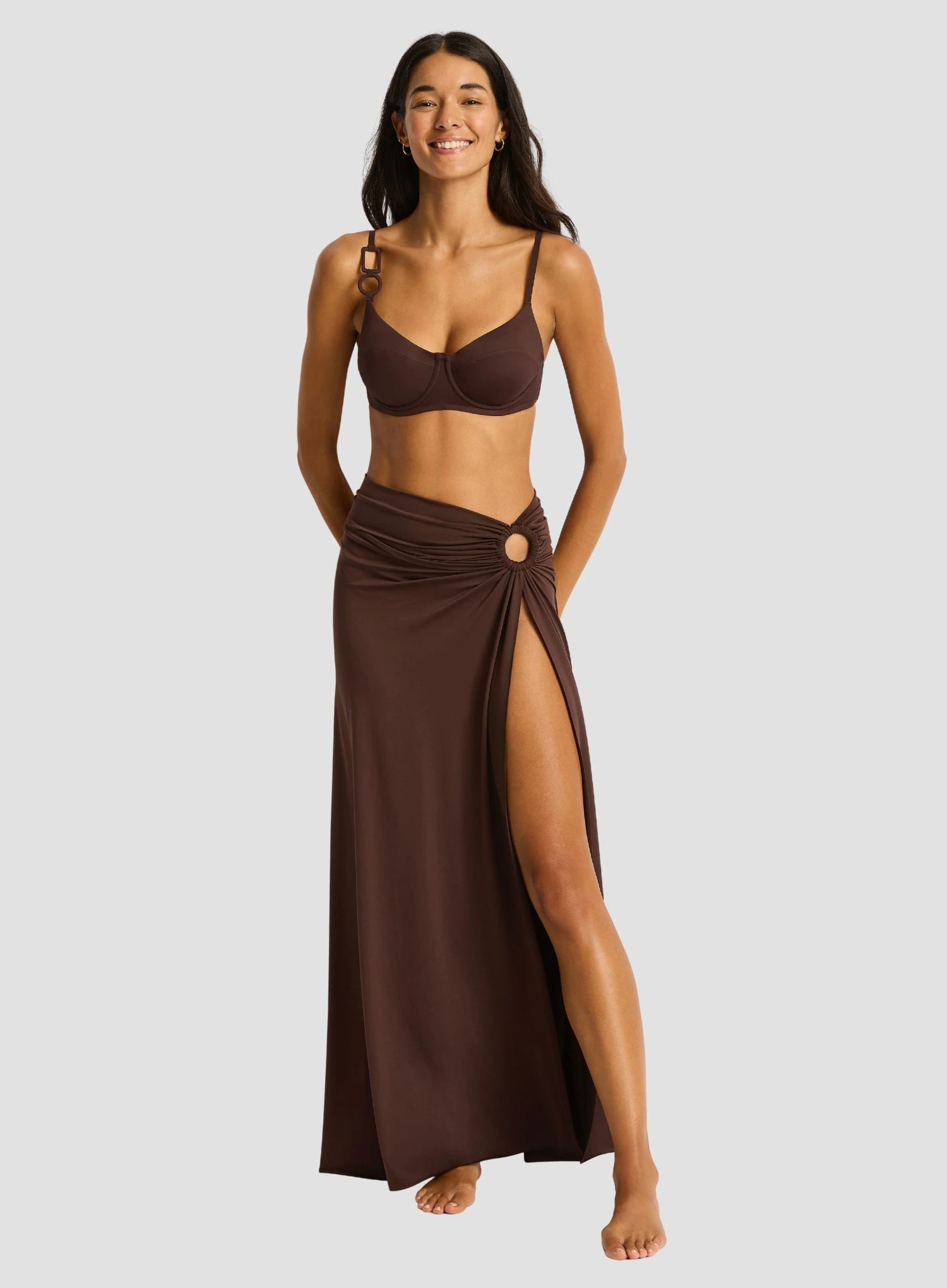 Sea Level: Mythos Ring Cover Up Skirt Cocoa