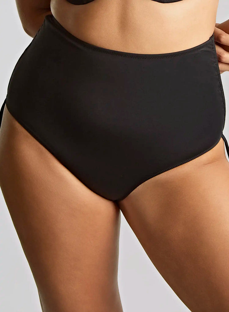Panache: Signature Midi Gathered Bikini Brief Black