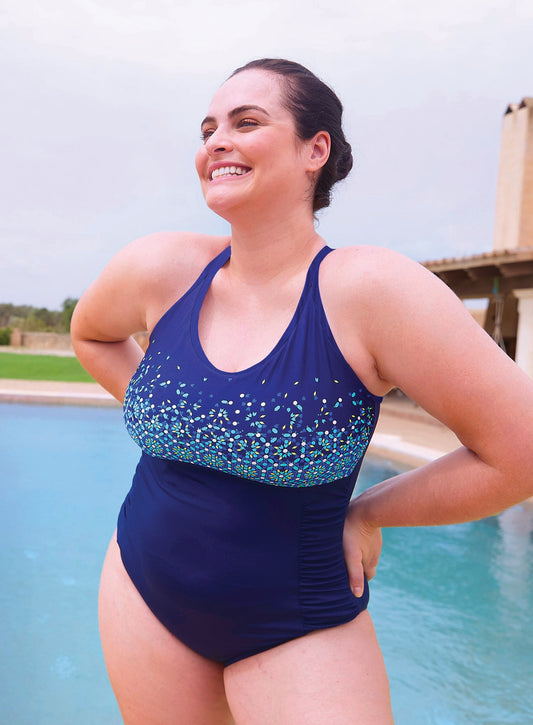 Zoggs: Blue Chime Mastectomy Multiway Chlorine Resistant One Piece Blue Chime