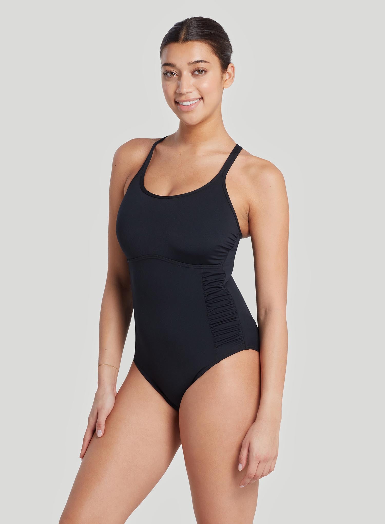 Sea Level: Eco Essentials High Neck Mastectomy Swimsuit Black
