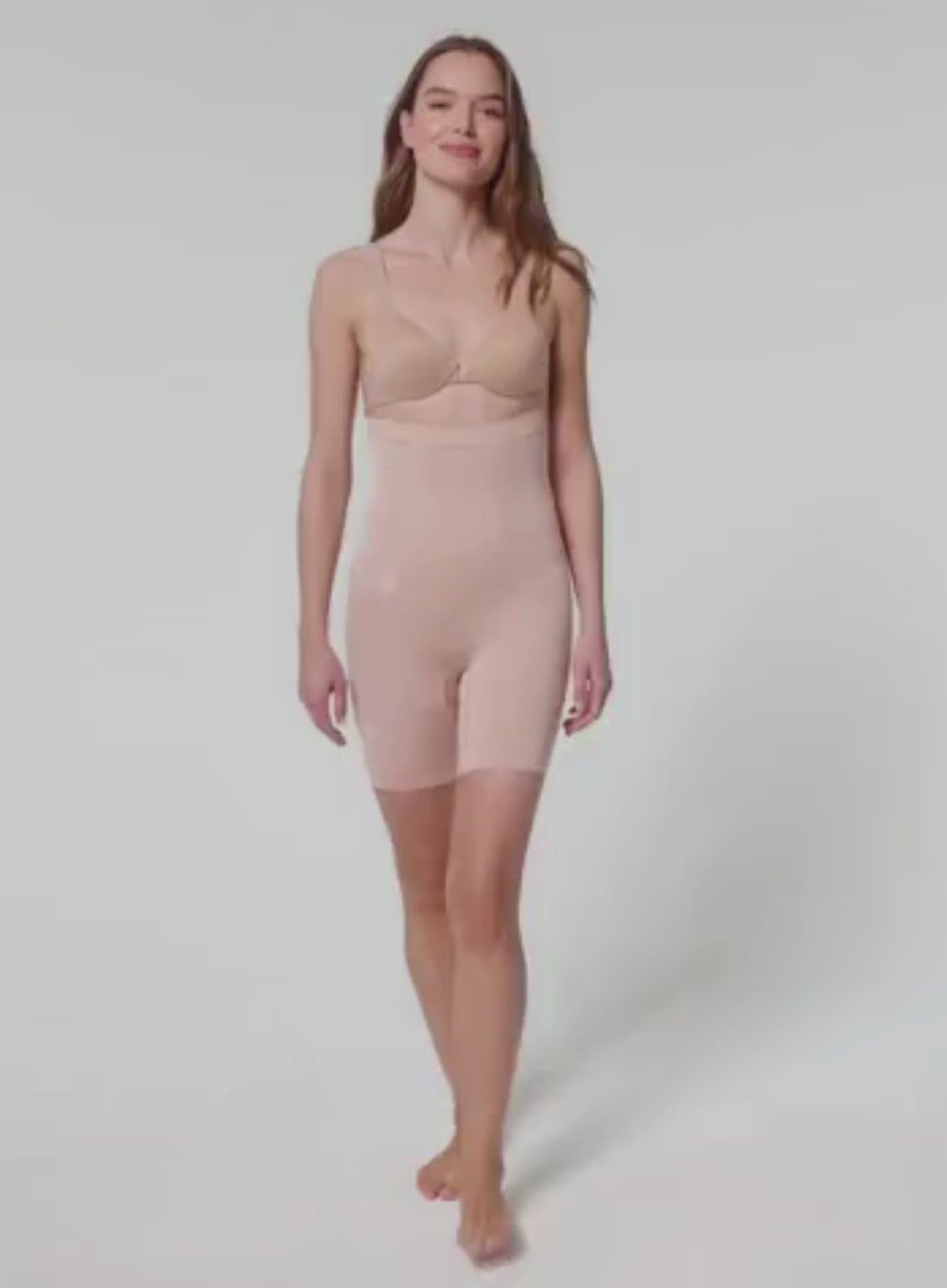 Spanx: Oncore High Waisted Mid Thigh Slimmer Nude – DeBra's