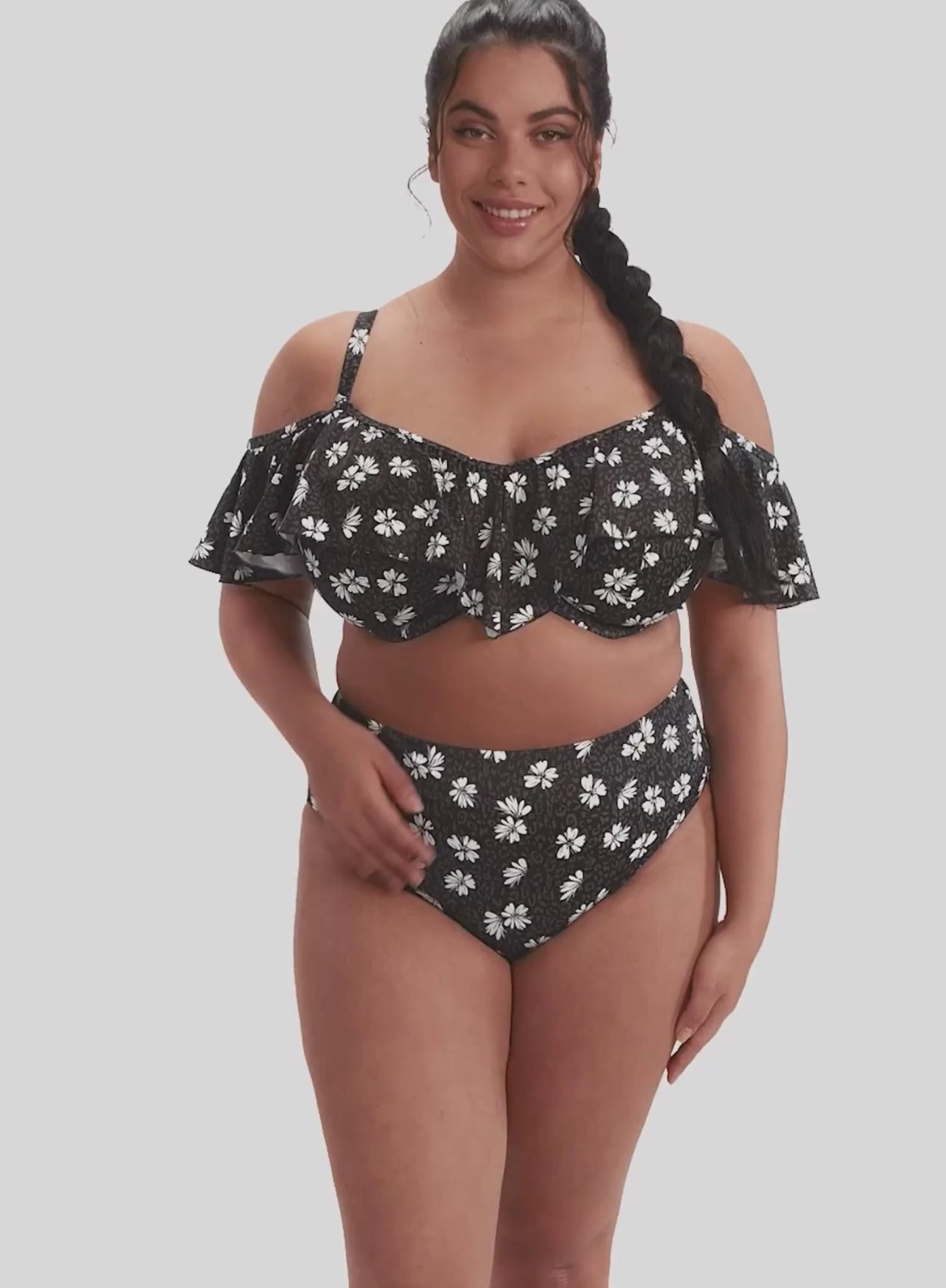 Elomi Women's Plus Size Plain Sailing Ruffle Underwire Bikini Top